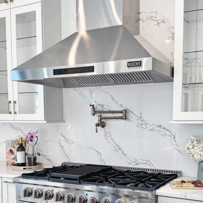 KUCHT Professional 48 in. Wall Mounted Range Hood 1200CFM in Stainless Steel, 48in