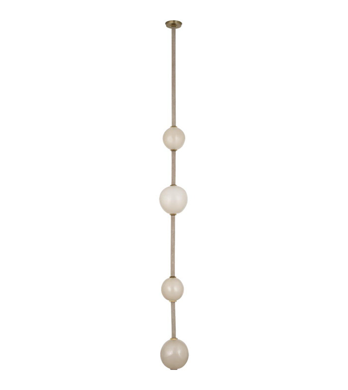 Anne-Marie Barton Dune Belted Light with Fizzy Nude Glass, Ash Suede/Mottled Brass