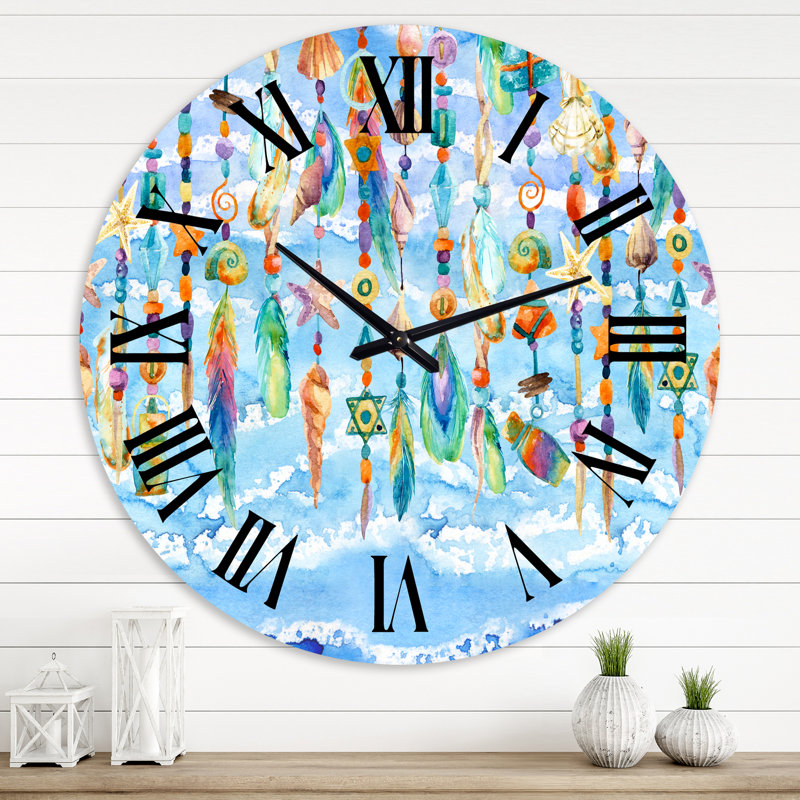Bijoux de coquillage et de perles - Horloge murale traditionnelle, Surdimensionné