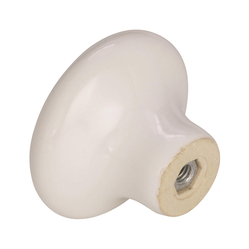 Bouton de meuble blanc Everyday Heritage de 38 mm (1-1/2 pouce) de diamètre, Blanc