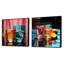 Verrerie abstraite - ensemble de 2 verres carrés-379975803-379975800