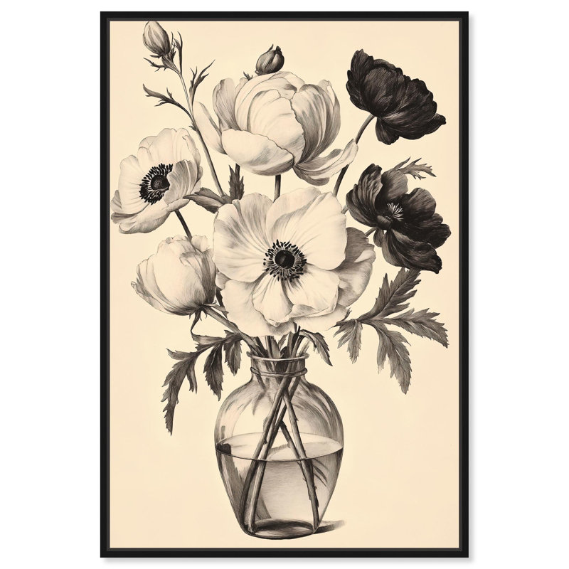 «Dutch Dawn», illustrations florales sur toile par Art Remedy, Structure noire, H 16 po x l 11 po