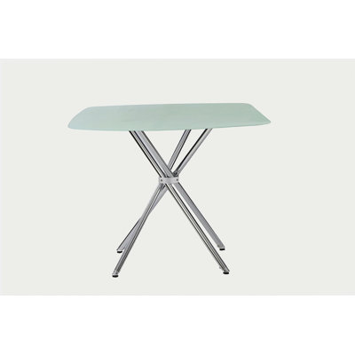 36" Square Frosted Tempered Glass Table