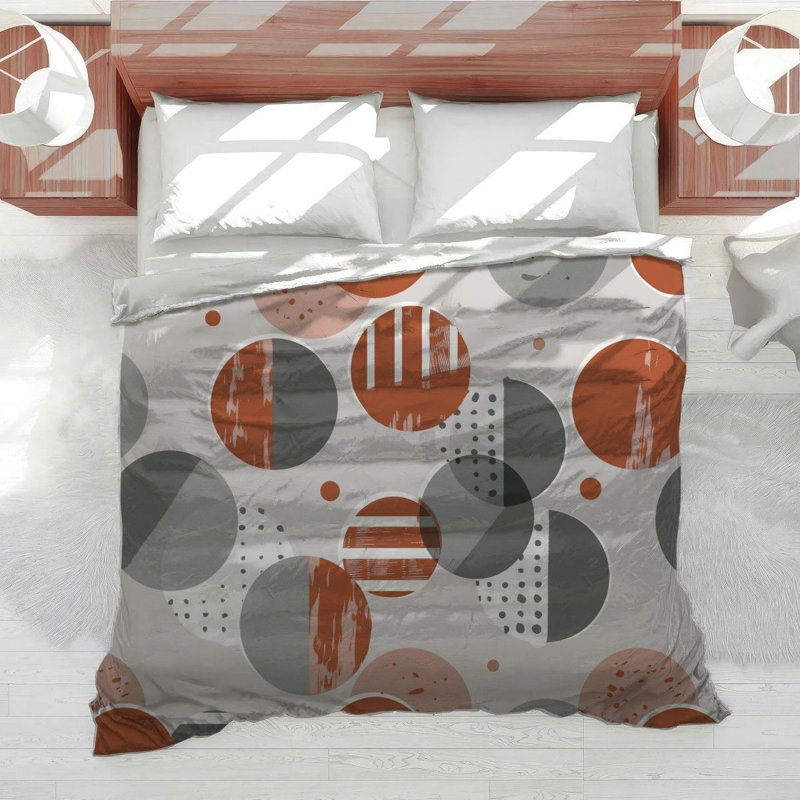 Abstract Circles Cool Microfiber Duvet Cover, King Duvet Cover