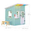 Teamson Kids Wooden Playhouse Wendy House with Rainbow Shade, Kitchen, Flower Box & Bench, Mint-114160251