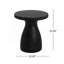 Table d'appoint d'extérieur en travertin MGO, table de bout en béton léger, effet marbre noir-483326849