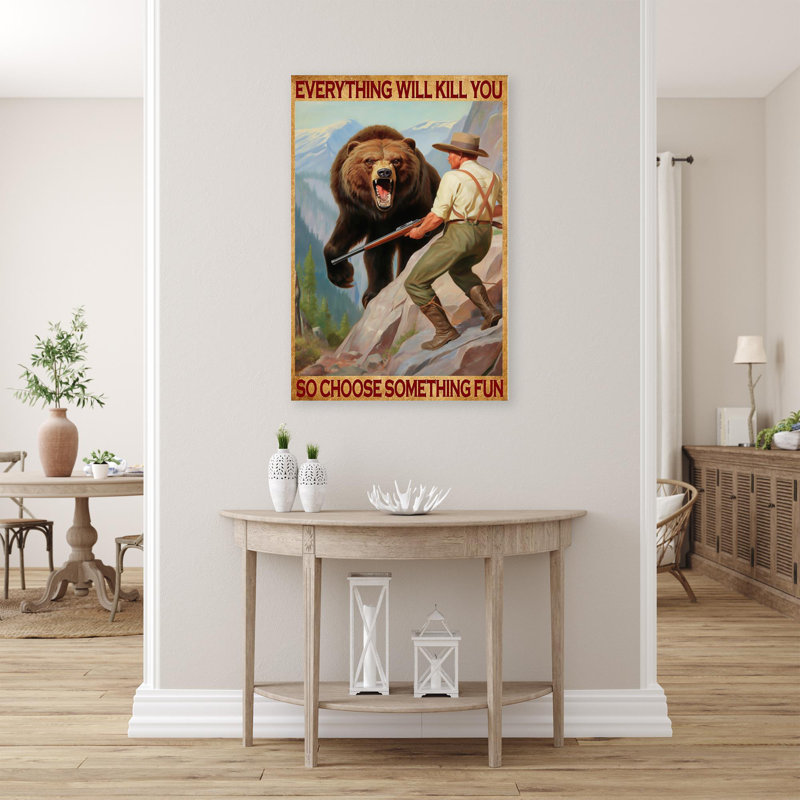 Hyram, chasse à l'ours, choisissez donc quelque chose d'amusant - 1 pièce, impression d'art graphique sur toile tendue