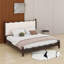 Wood Platform Bed With Upholstered Headboard-357374475-357374478