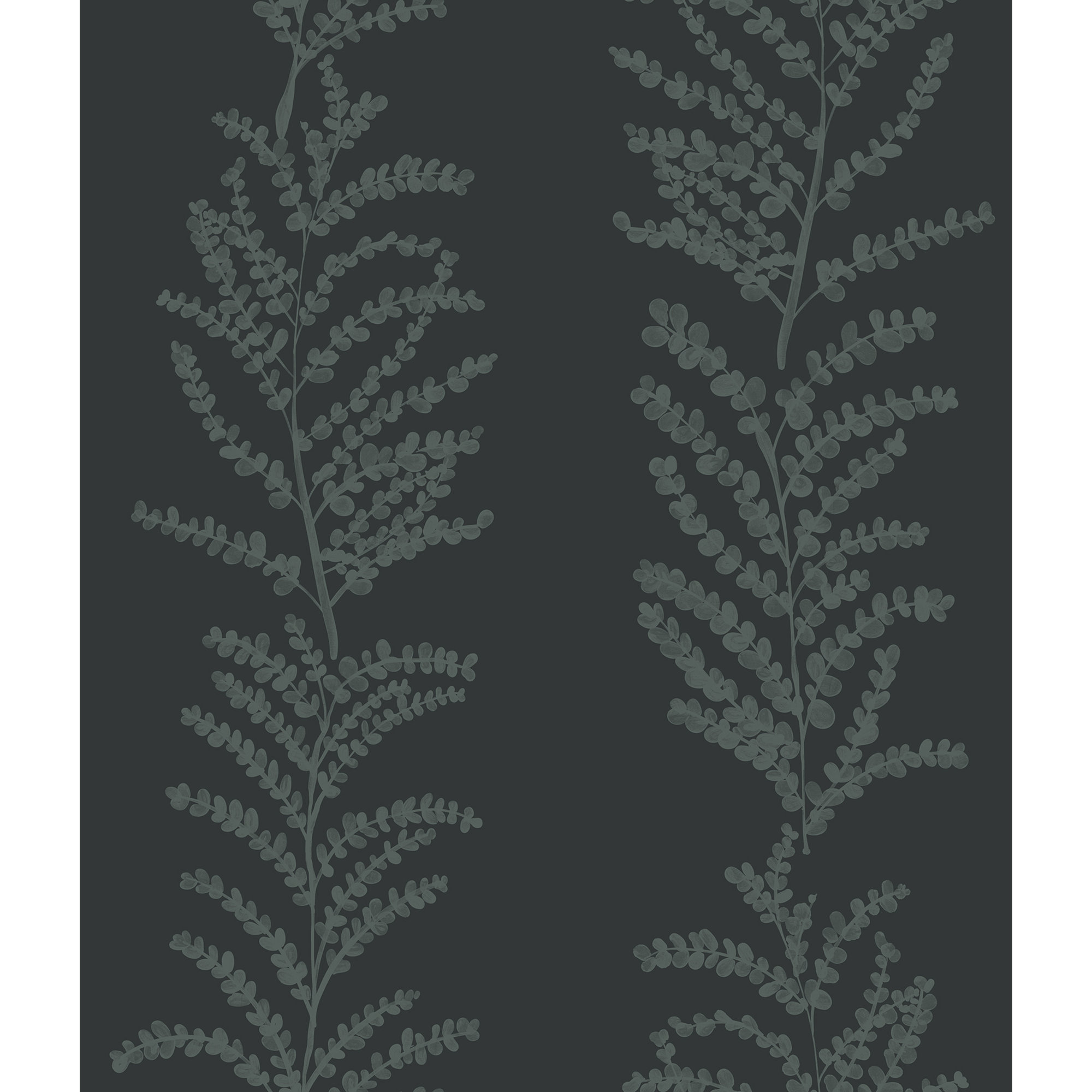 Yuki Osada Modern Floral Wallpaper, Dark Gray