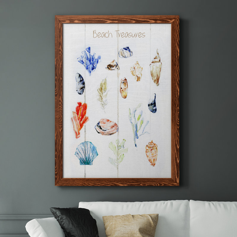 Beach Treasures - reproduction de photo sur toile, H 44 po x l 31 po x P 1 po, Cadre en érable