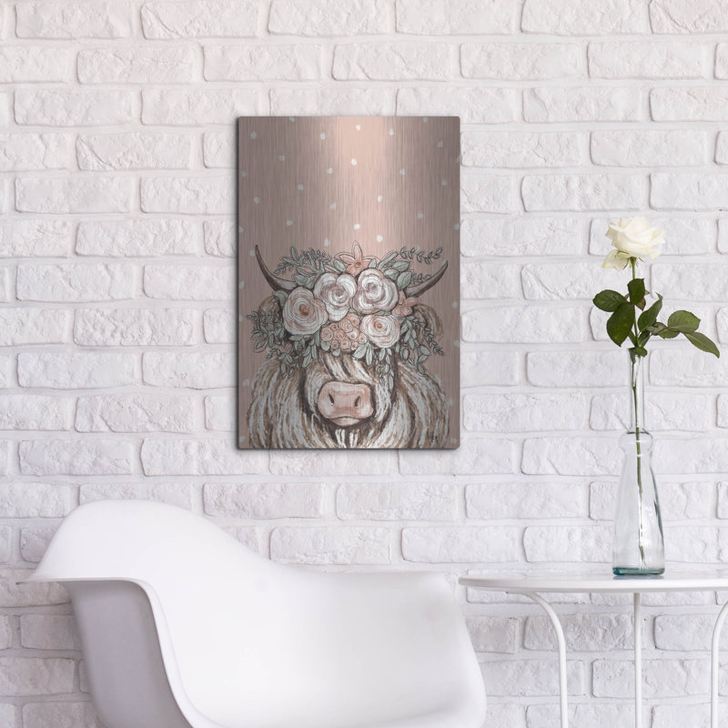 Art mural luxueux «Boho Cow 1» par Ashley Bradley, 16 po x 24 po, H 24 po x l 16 po