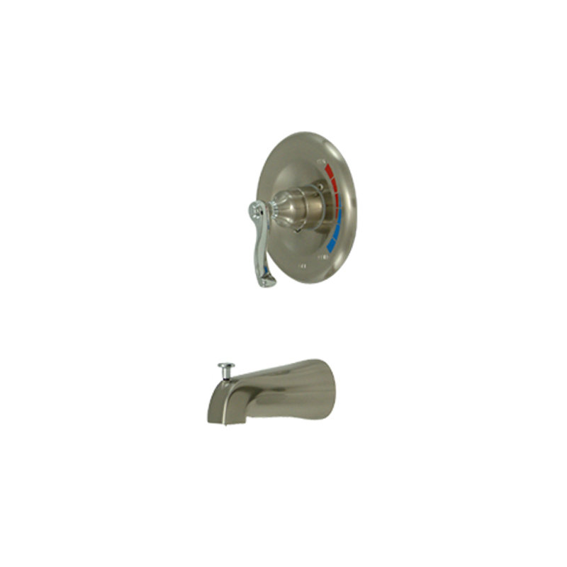 Atlanta Single Handle Wall Mounted Tub Spout, Brushed Nickel/Chrome