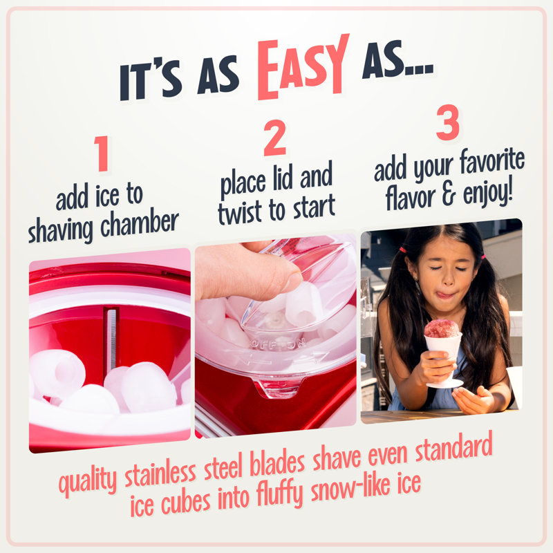 Nostalgia Retro Single Countertop Snow Cone Maker, Red