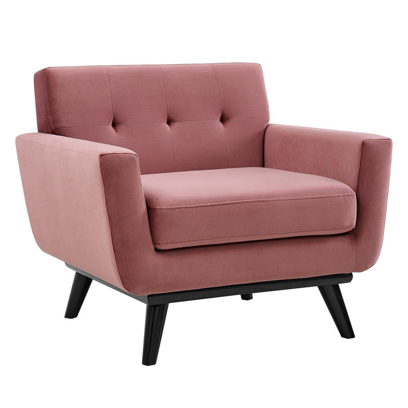 Fauteuil Engage, Velours rose cendré