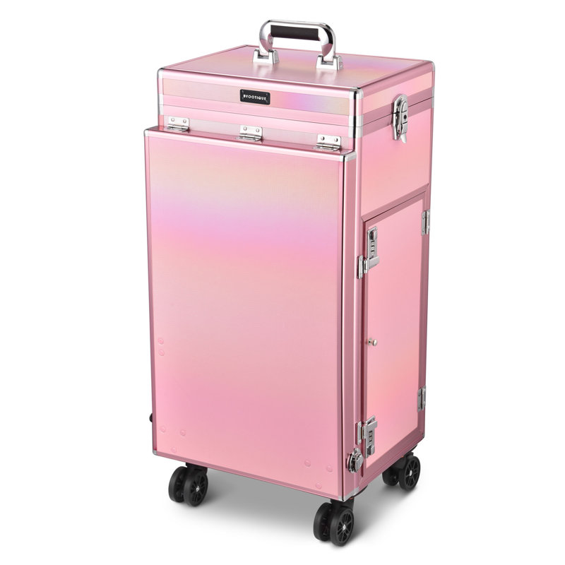 Organisateur de maquillage en polyuréthane (PU), Rose