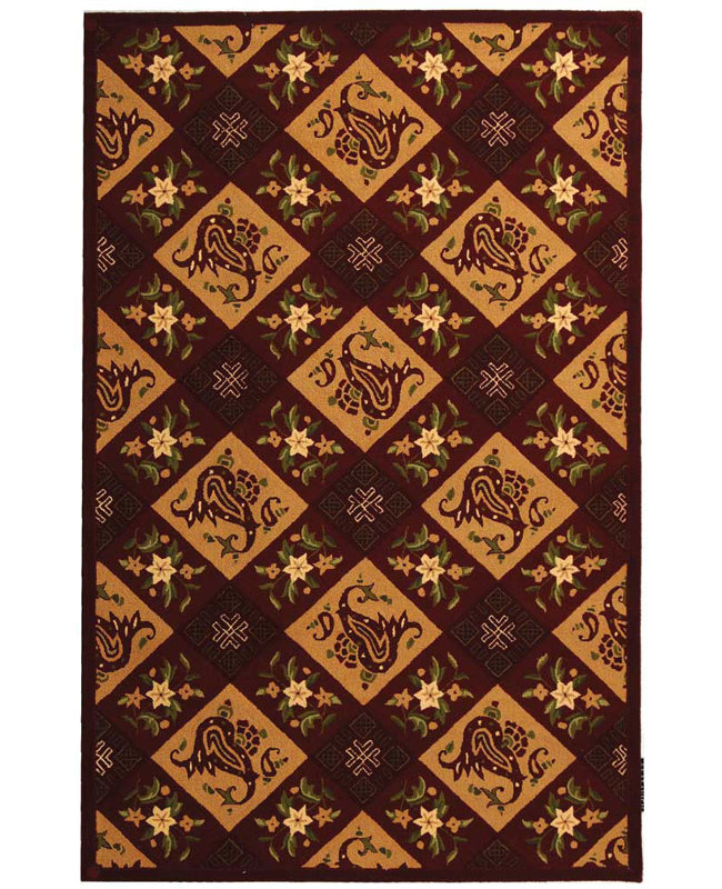 Tapis en laine crocheté à la main Chelsea, Rectangle 5 pi 3 po x 8 pi 3 po