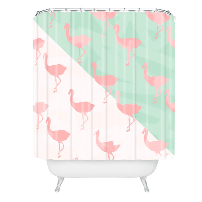 Rideau de douche simple flamant roses