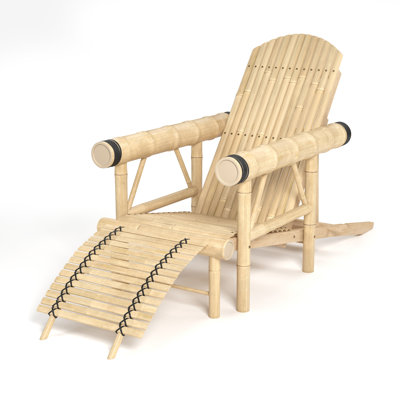 Chaise longue en bambou avec repose-pieds Tiki By RAM Game Room