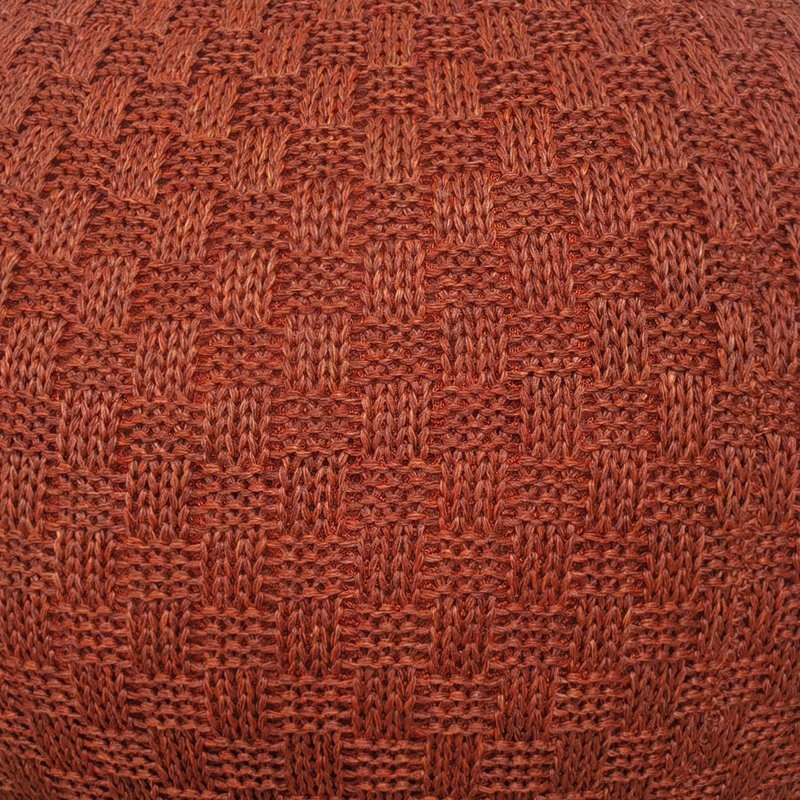 Upholstered Pouf, Dark Green Polypropylene/Olefin