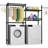 Clothes Drying Rack, Over Washer And Dryer Laundry Room Bathroom Towel Storage Shelf, Space Saver With Adjustable Shelves, Wire Basket, And Rotatable Hooks, 63.4"L X 13.4"D X 76.7"H, Black