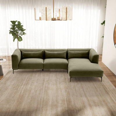Canapé modulaire en velours en L Lyy
