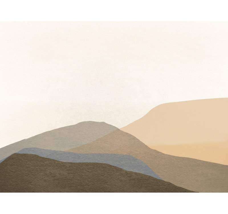 Layered Mountain Horizon by Arohika Verma — Landscape Wall Art, 36 × 24, Framed Canvas, Tan