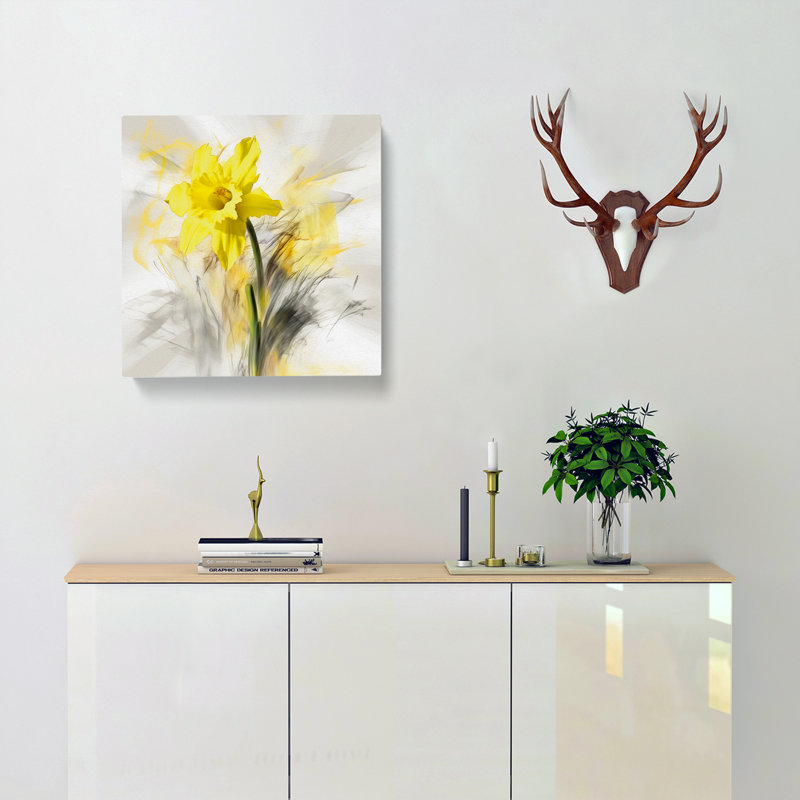 Daffodil Gestural Art - Print