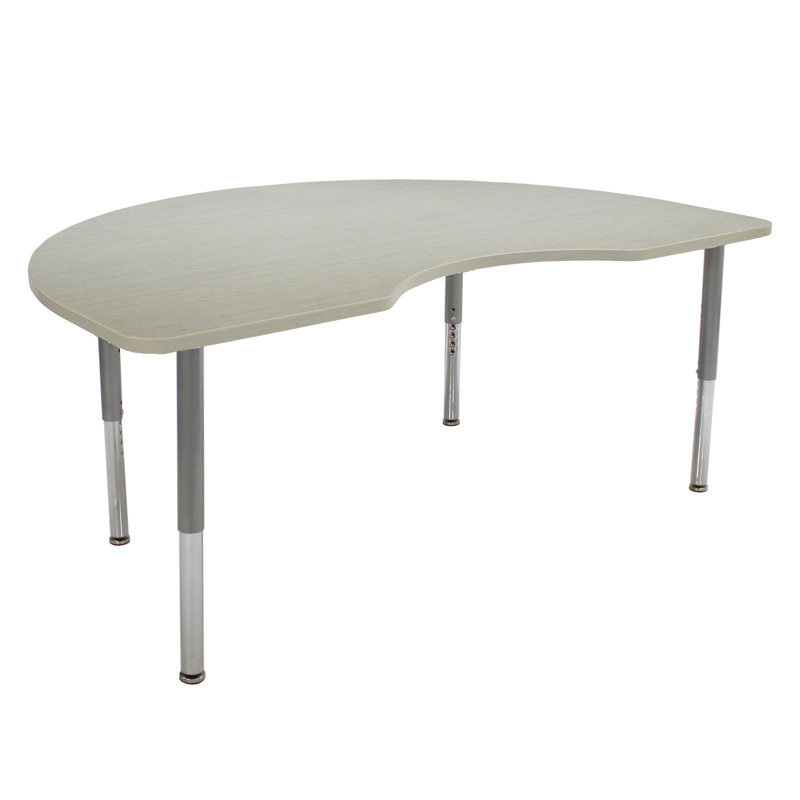 Table d'activité avec pieds réglables La Madera, Noir, Sable asiatique / argent, Super