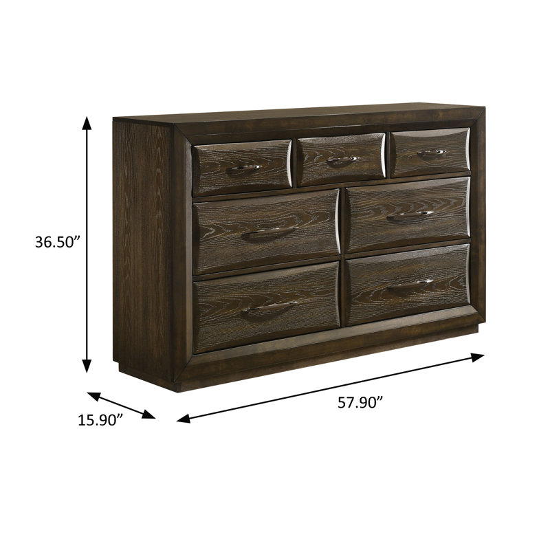 Commode transitionnelle l 57,90 po, chêne foncé