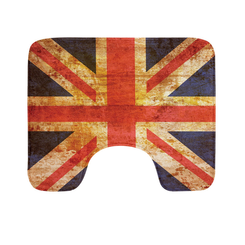 Tapis de salle de bain en U 20 po avec vermillon bleu nuit England
