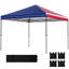 Tente pliante de 117,7 po x 117,7 po, motif drapeau américain, abri solaire extérieur pour terrasse, tonnelle instantanée à hauteur réglable