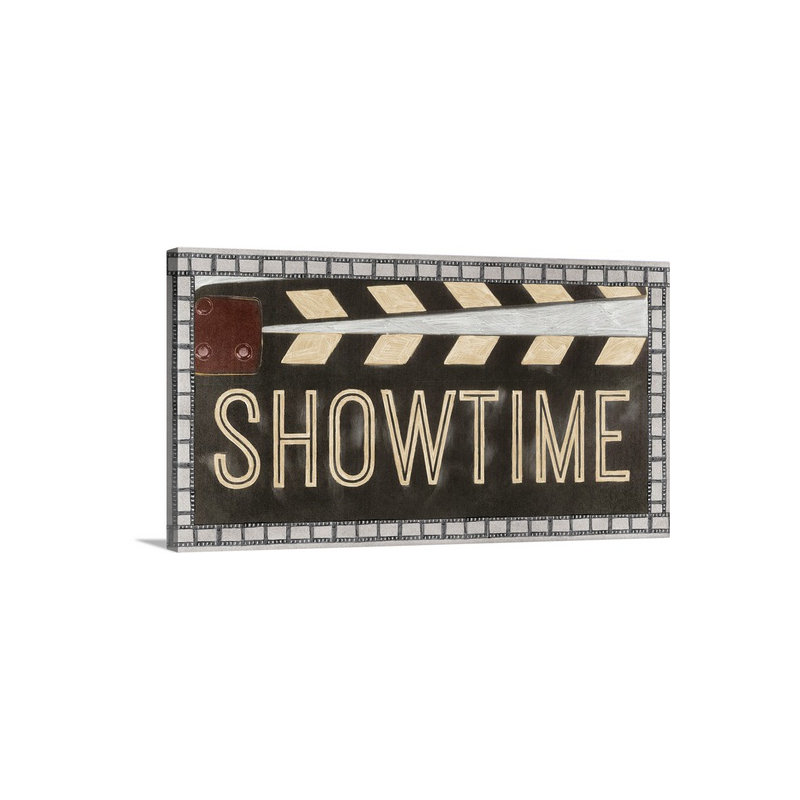 Showtime par Banducci - Publicité originale, Toile, H 15 po x l 30 po x P 1,5 po