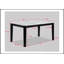 Ensemble de salle à manger 6 pièces contemporain avec table rectangulaire en faux marbre, chaises et banc rembourrés noirs, capitonnage, fabrication en bois massif-360053383