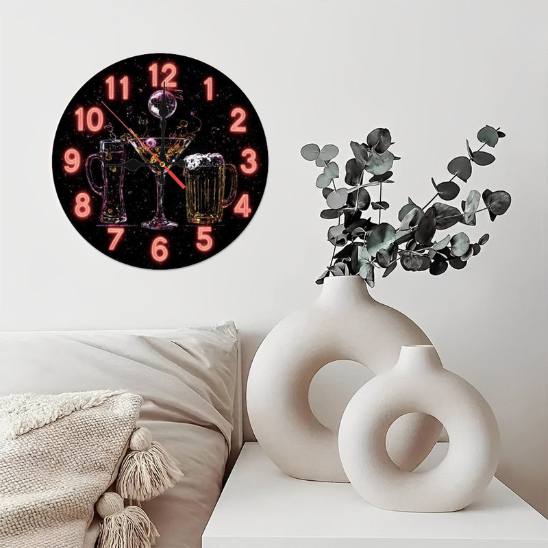 Horloge effet néon