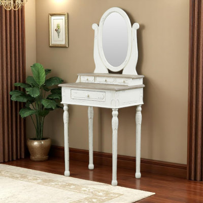 The Flux Traditional French Accent Dressing Table features a mirror