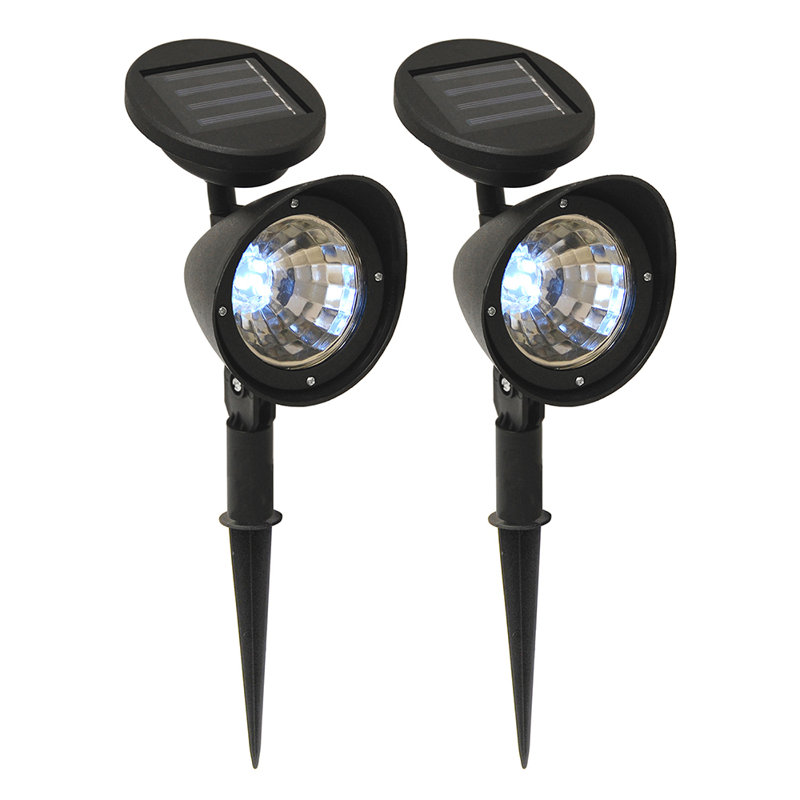 Solar Powered Black Spotlights - 2 Count