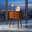 Table de chevet avec 2 tiroirs, petite table d'appoint avec rangement, noyer-1701161288