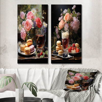 Ensemble de 2 décorations murales Dessert Harmony And Flowers - Desserts