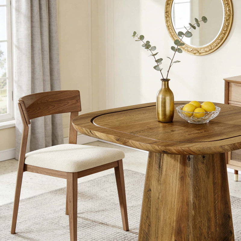 Table de salle à manger carrée avec base piédestal robuste