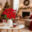3 pièces de velours de Noël à 7 têtes, aiguilles de pin, boules colorées, poinsettia, paquet