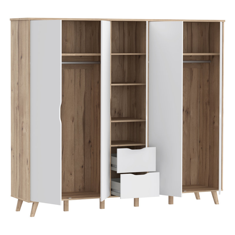 Teliyah 5 Door Manufactured Wood Wardrobe
