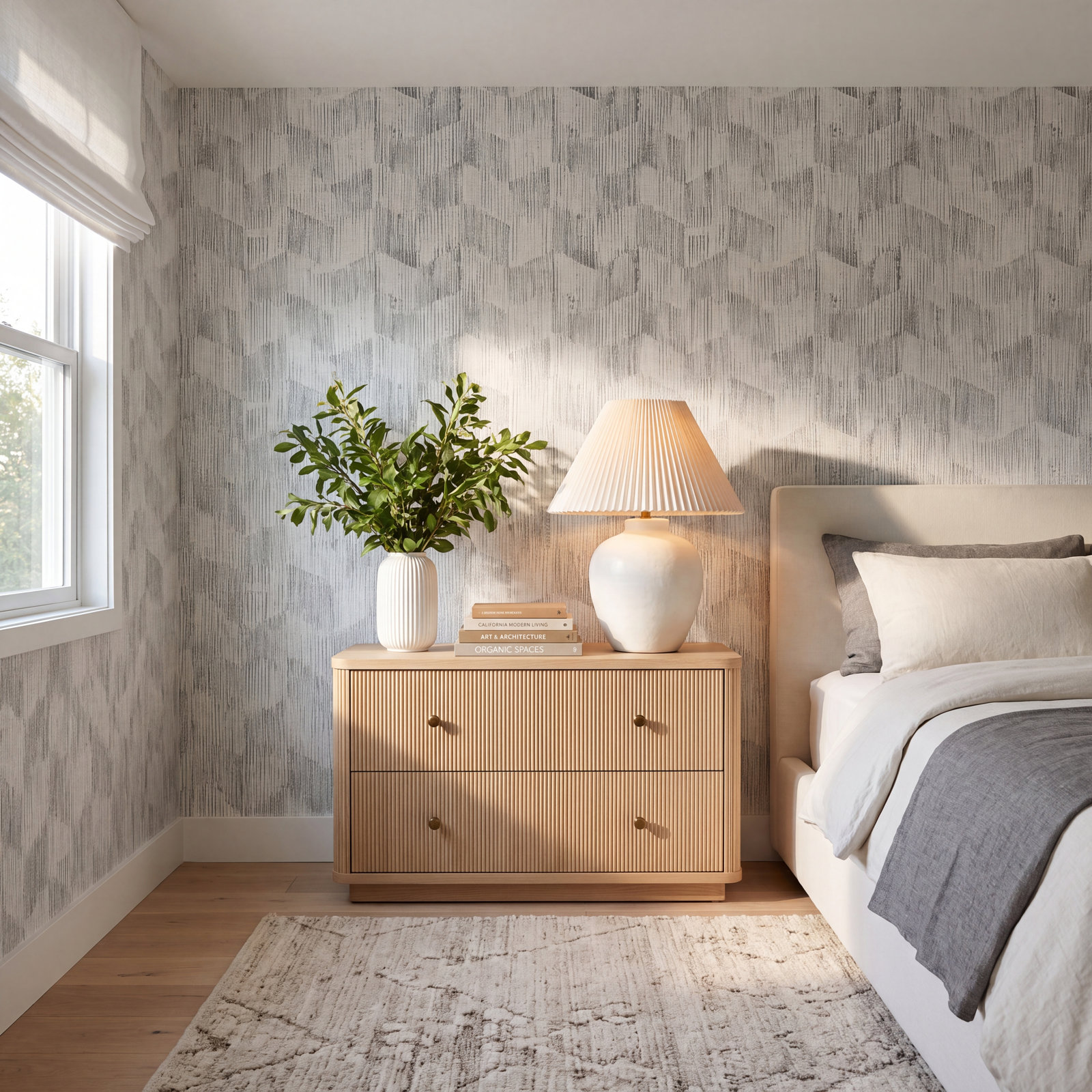 Preslar Modern Geometric Wallpaper, Gray
