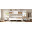 Lit escamotable simple avec station de charge et tiroir, blanc