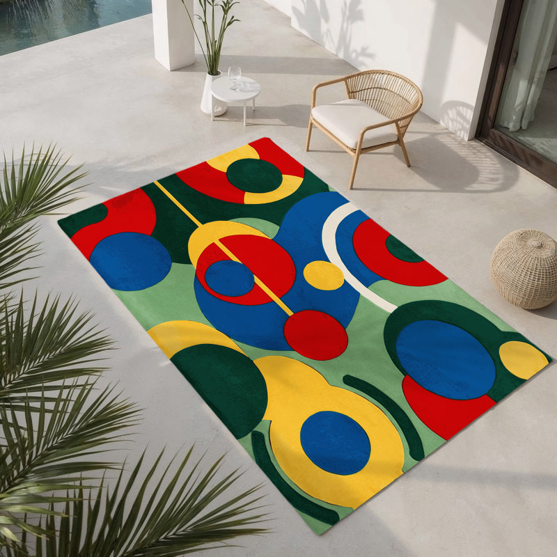 Tapis intérieur et extérieur Zesty Rhythm, Rectangle 1 pi 6 po x 2 pi 6 po