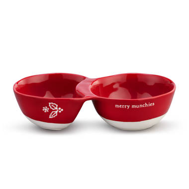 Santa's Workshop Red & White Holiday Ceramic Batter Bowl