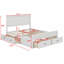 Base de lit avec tiroirs, lit plateforme avec support à lattes en bois Modern