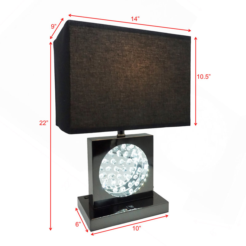 Lampe de table de luxe en cristal 1pc, Noir, Brun