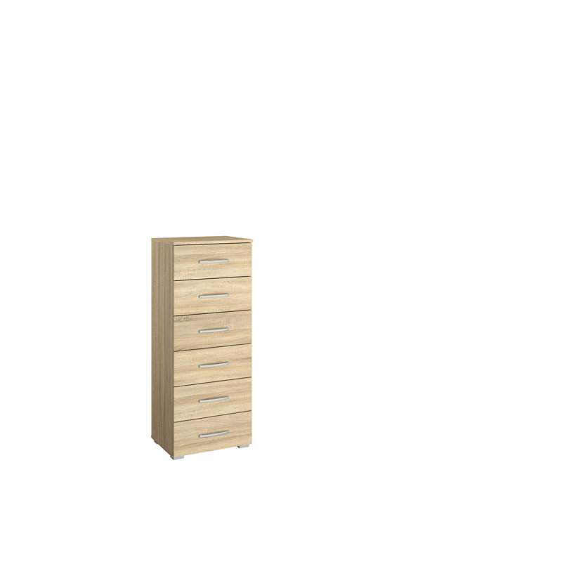 Aditio 6 Drawer Tallboy, Sonoma oak