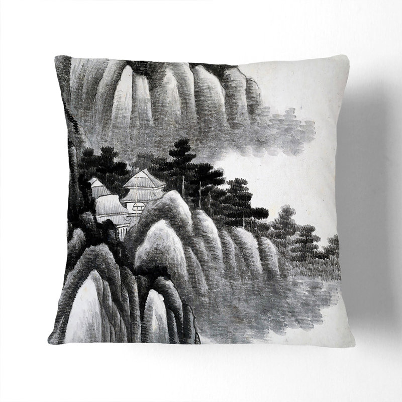 Abstract Square Throw Cushion, White, 55cm H x 55cm W x 20cm D