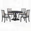 Ensemble de salle à manger 5 pièces Retro avec table ronde extensible et 4 chaises pour des espaces compacts et une utilisation polyvalente-129514786-129514782-129514783-129514788